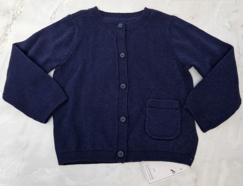 Cárdigan manga larga con botones azul marino algodón suave MOTHERCARE para bebés niñas 9-12 meses - Imagen 2 de 3