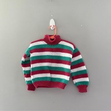 Vintage kids handmade striped turtleneck swea...