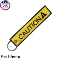 Caution Sign Cool Meme Car Racing Auto Motorcycle Unisex Key Chain Jet Bag Tag