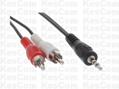 5m Multi Media Kabel Stereo 3,5mm Klinkenstecker auf 2x Cinch Stecker