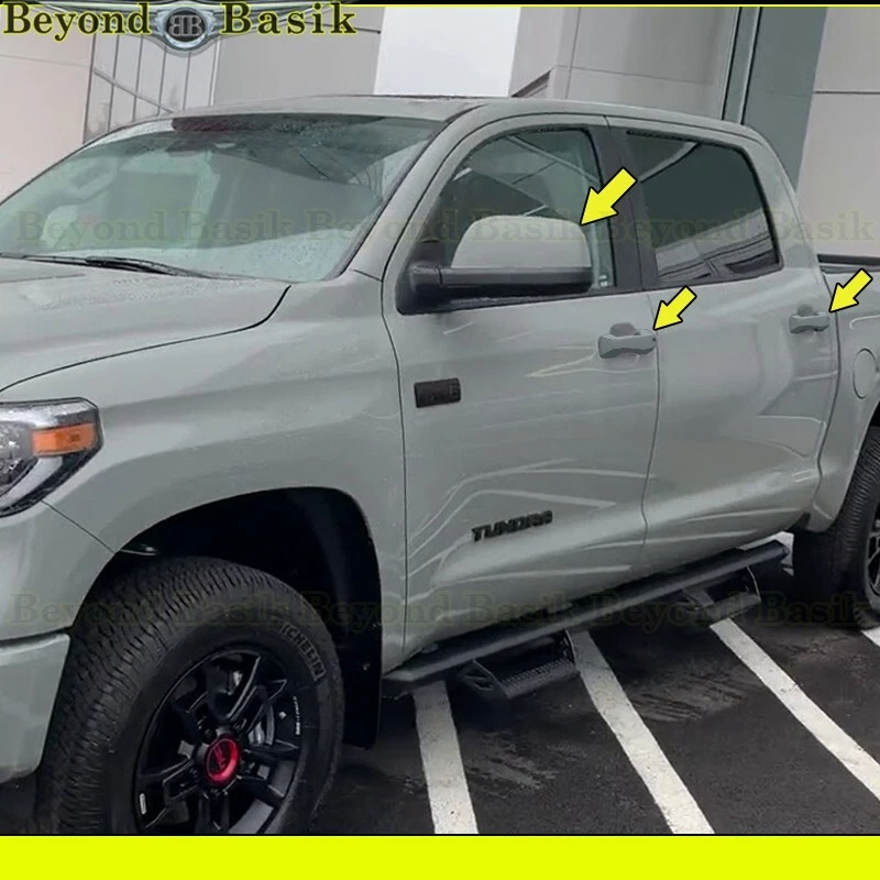 CUBIERTAS + espejos retrovisores gris cemento para Toyota Tundra CrewMax 2007-2021 4 puertas Foto 3 de 4