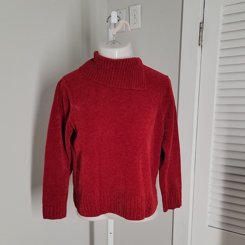 Studio Works Knit Pullover Turtleneck Sweater ~ Sz PM ~ Red ~ Long Sleeve