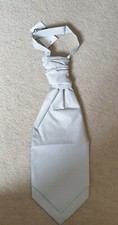 Scrunchie Cravat Mens WEDDING FORMAL Pre Tied Adjustable Silver Grey