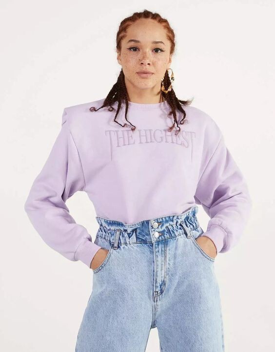 Sweater Jersey Morado Bershka Lila Bershka Sueter En Bershka