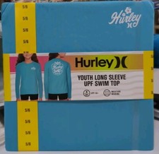 Hurley Youth Girl's Long Sleeve UPF 50 Moisture Wicking Swim Top Sz 5/6 NWT