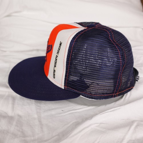 Vintage Auburn Tigers Hat Cap Snapback Blue Trucker Made In USA Lucky Stripes - Picture 4 of 9