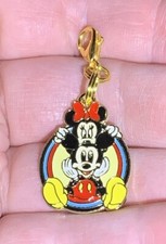 Gold Mickey  Minnie Mouse Charm Zipper Pull  Keychain Add On Clip 
