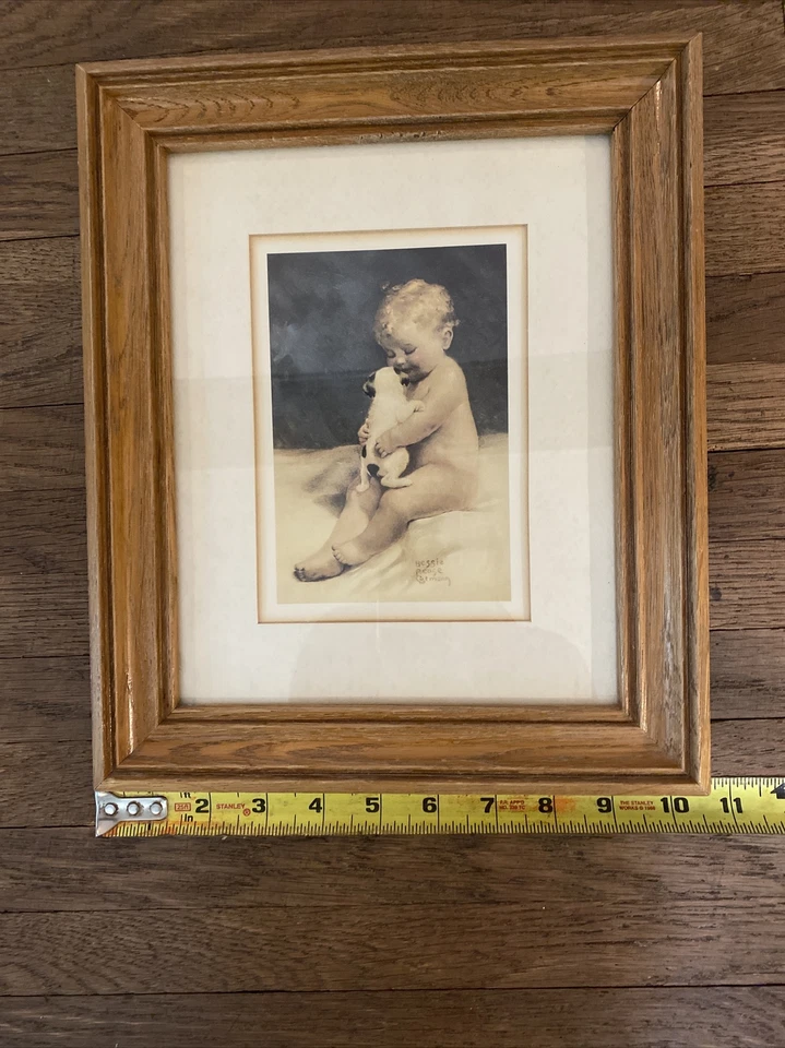 De Colección Bessie Pease Gutmann Chums Bebé Niño Perro Cachorro Bellas Artes Impresión Enmarcada 10X12 Foto 4 de 4