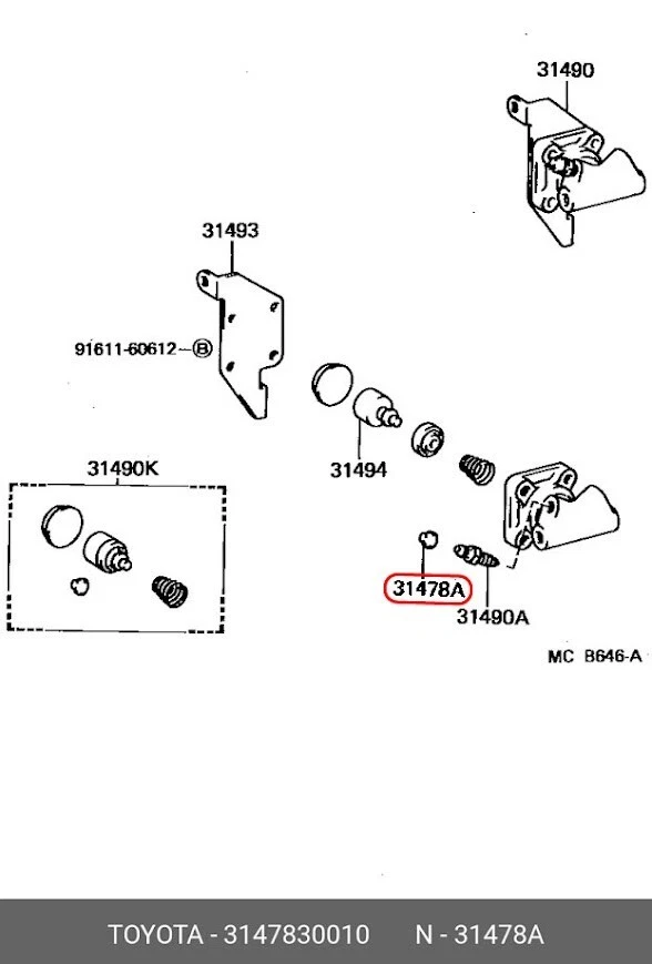 Tapones de purga de frenos Toyota OEM 31478-30010 (x4) para Lexus Scion Foto 3 de 4