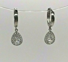 925 Sterling Silver Dangle Earrings with Sparkling White CZ Stones Gift