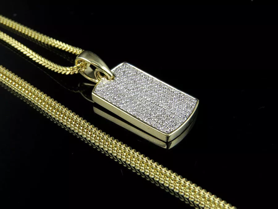 Iced out dog tag chain deals