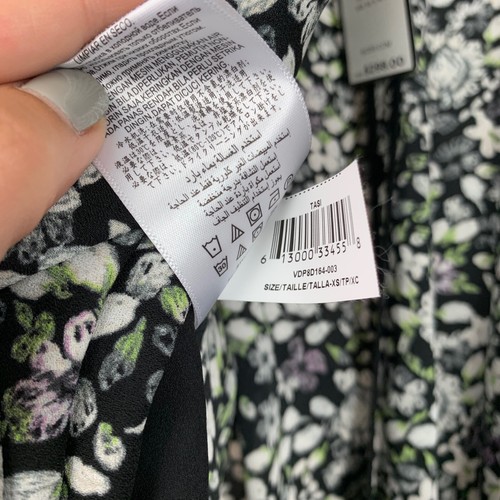 BCBG Tasi Cortina Frontal Trinchera Estampado Floral Columpio Abrigo Chaqueta Corbata XS NUEVO CON ETIQUETAS $298 - Imagen 7 de 12