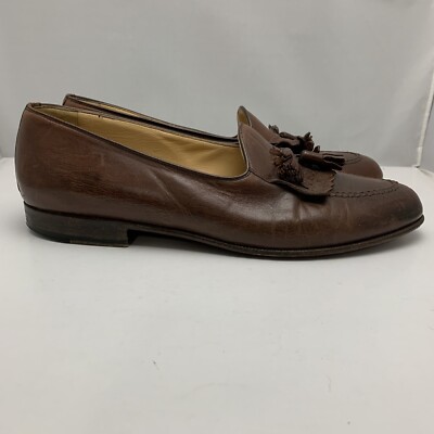 Moreschi Brown Leather Kiltie Tassel Loafers Dress Shoes  display picture 3