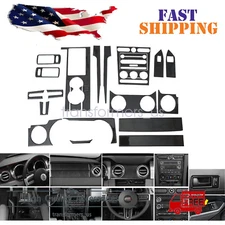 22Pcs Carbon Fiber Interior Trim Cover Black Fits Car Ford Mustang 2005-2009 US