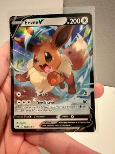 1x Pokemon Eevee V 108/159 Crown Zenith ULTRA RARE NM 212#136-140