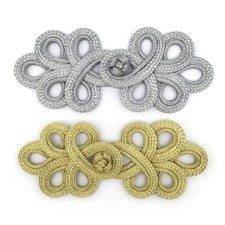 5-Pack Large Chinese Knot Frog Closure Button Embroidery frog Fastener Sew Gold