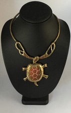 ORIGINAL! SUPERBE! PENDENTIF "TORTUE"/ TORQUE/ BRONZE/ LAITON/ XX SIECLE