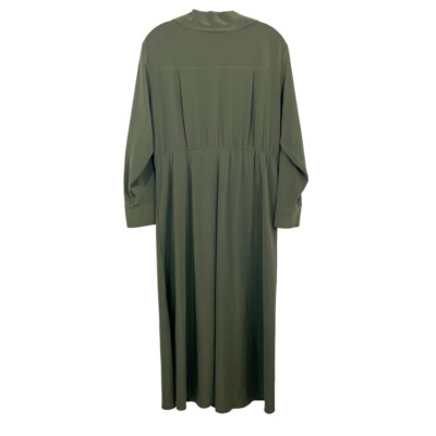 Vince Olive Green Tie Front Long Sleeve Midi Dress Business Cocktail Size  Large | eBay
