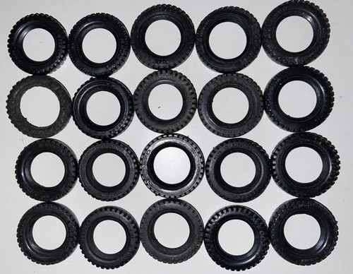 HUGE COLLECTION OF Meccano 20 Black 1" Tyres - Pliable - Part 142c