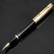 2021 Model Wing Sung 601A Golden Cap Vacuum Pump Black Fountain Pen Fine Nib  