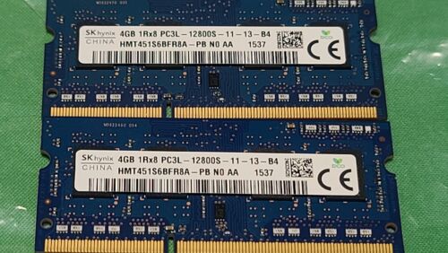 SK Hynix 8GB (2x4GB) 1Rx8 PC3L-12800S-11-13-B4 HMT451S6BFR8A-PB RAM Module - Picture 2 of 2