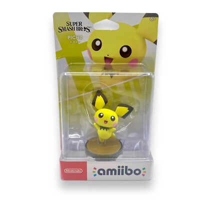 Super Smash Bros. Pichu Amiibo Nintendo New Factory Sealed Pokemon Figure 2019