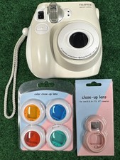 Fujifilm Instax Mini 7S Instant Film Camera White with Lenses Tested Working EUC