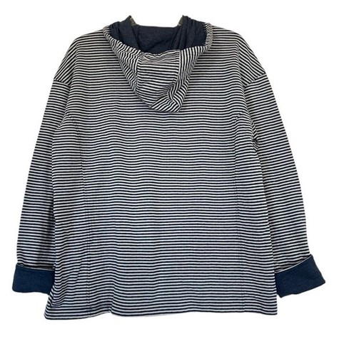 NUEVO CON ETIQUETAS FORWARD EE. UU. Informal Para Mujer Azul Marino Rayas Sudadera con Capucha Talla X Grande - Imagen 2 de 5