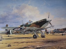 Eagle Squadron Scramble by Robert Taylor Signed Print Military Art Gallery 1983