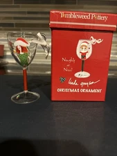Tumbleweed Pottery Linda Grayson Christmas Wine Glass 3Wise Men? Original Box