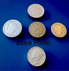 US 5-Coin Lot. Barber & Merc. Dime, Indian Head, V & Buffalo Nickel ,Mixed Dates