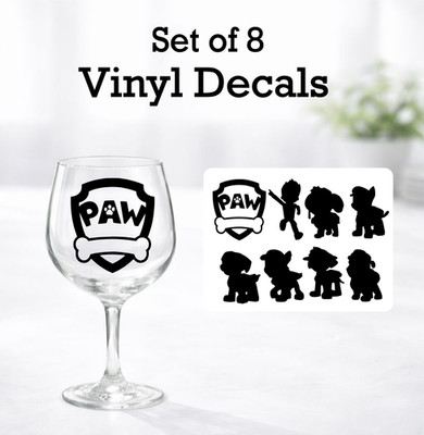 Cartoon Pfotenabdruck Vinyl Aufkleber für Weinglas Handwerk - Party Geschenk Aufkleber Set