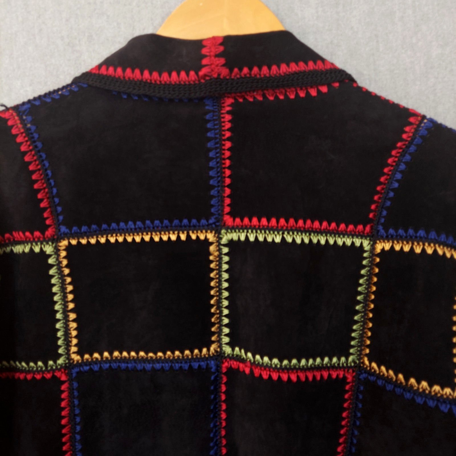 SMH Boutique Patchwork Boho Jacket Womens Suede E… - image 8