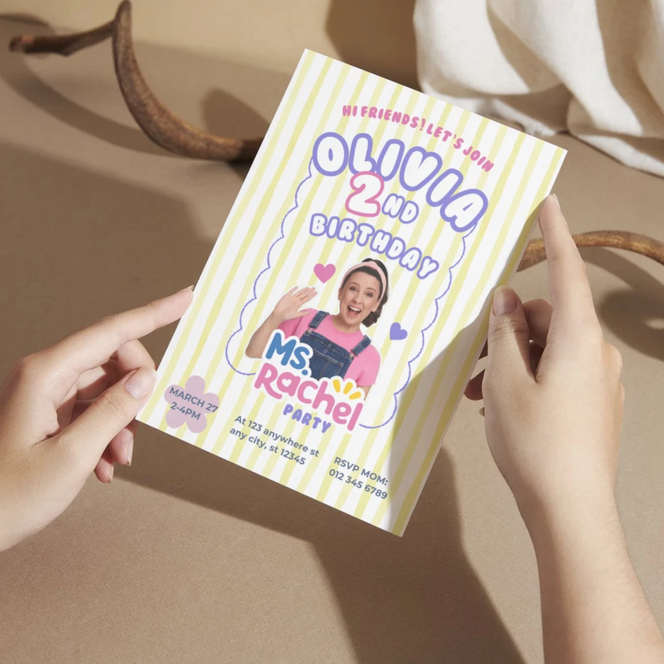 Ms Rachel birthday invitation 5x7 digital invitation ready in 24 hours! - Image 2 of 2