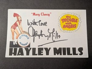 Hayley Mills Signed Index Card - The Trouble with Angels