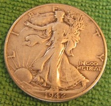 Original 1942-50"D" Walking Liberty Half Dollar, vg.