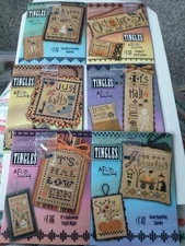 Lizzie☆Kate Lot Of 6 Thingles Cross Stitch Patterns & Buttons