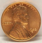 USA, 1942-D Lincoln Cent, Red BU, NR, 7-11