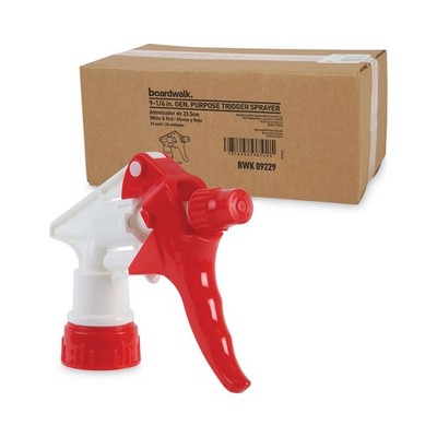 Boardwalk 9229 9.25'' Trigger Sprayer 250 for 32 oz. Bottles - RD/WHT (24/CT) New