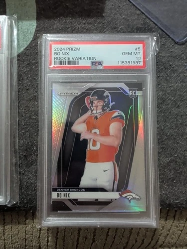 2024 Panini Prizm - Rookie Variations Bo Nix #5 Silver Prizm (RC) PSA 10 GEM MT