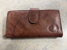 Julia Buxton Heiress Black Leather Pik-Me-Up Checkbook Keeper Wallet Mahogany