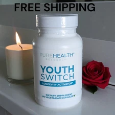 PureHealth Research Youth Switch Anti Aging Supplement 60 Cap Longevity Activate