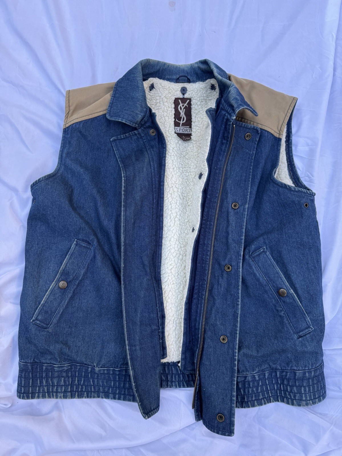 SAINT LAURENT RARO Gilet Vintage YSL Sport Denim Unisex