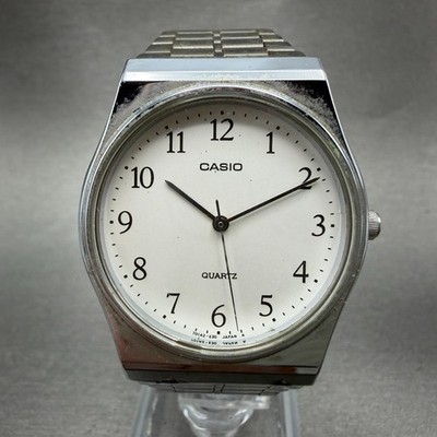 Casio MQ-336 Watch Men 33mm White Dial Silver Tone Round New Battery Vintage NVF