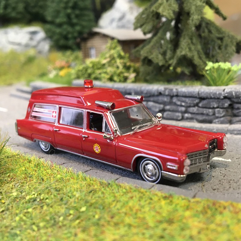 Cadillac Miller Meteor 1966 miniature de collection Brekina 19775 HO haute précision