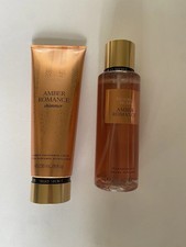 Victoria's Secret Amber Romance Shimmer Lotion 8 oz Mist Spray 8.4 oz Set