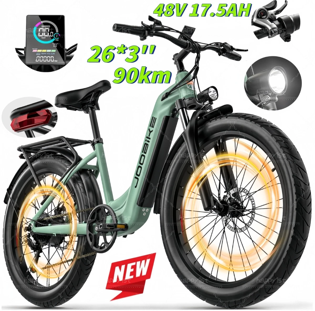 Vélo électrique Ridstar Q20 1000W 48V20AH 50KM/H 20 7-vitesses Black