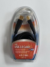 Radio Shack A-B USB 2.0 Cable 6 ft long Gold-plated New in Box