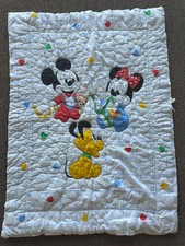Vintage Dundee Disney Baby Mickey Mouse Minnie Pluto Crib Blanket Comforter