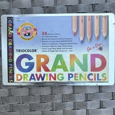 23 Art Pencils KOH-I-NOOR Triocolor Grand Drawing Cedarwood Chartpak Oversize